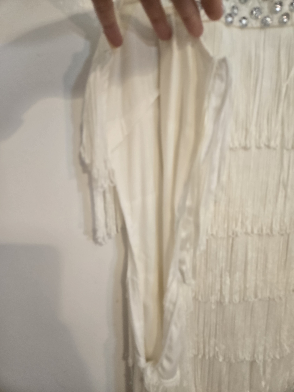 le chateau Ivory Beaded Fringed Cocktail Dress - Picture 5 of 11